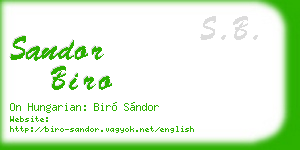 sandor biro business card